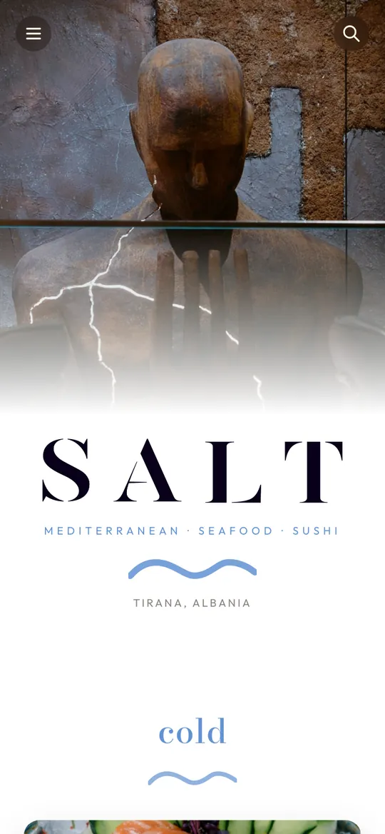 Cardápio digital do Salt feito pela DotMenu